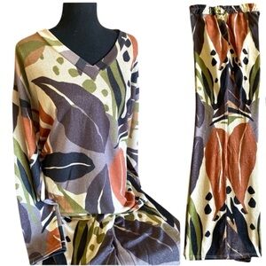 Floral Ashley Shimmering Safari Set Women’s Size XL NWT Long Sleeves Long Pants